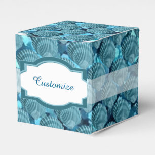 Aquamarin Sparkle Seashell Cube Favor Box Geschenkschachtel