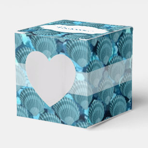 Aquamarin Sparkle Seashell Herz-Gefallen Box Geschenkschachtel