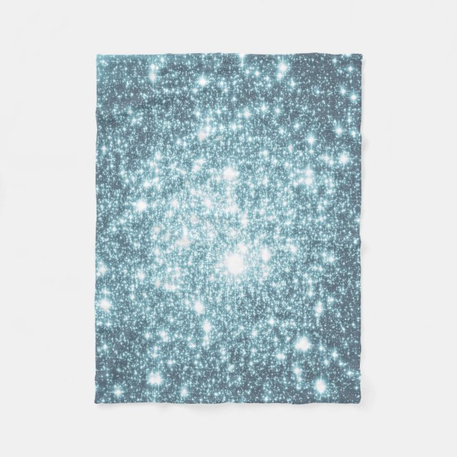 Aquamarin Stars Fleece Blanket (Vorderseite)