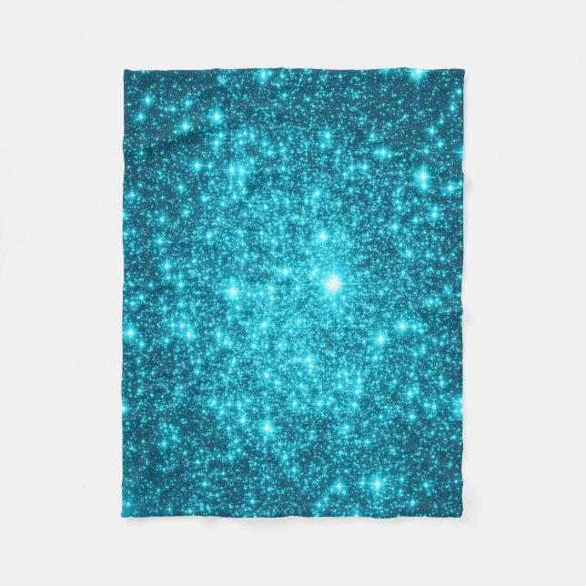 Aquamarin Stars Fleece Blanket (Vorderseite)