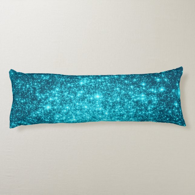 Aquamarin Stars Kissen (Rückseite)