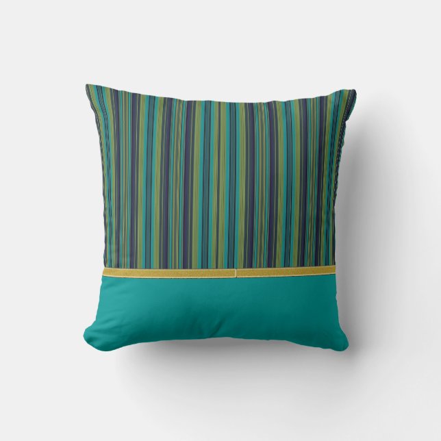 AQUAMARIN STRIPES American MoJo Pillow Kissen (Vorderseite)