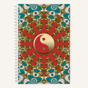 Aquamarin Sunshine Gold Yin Yang Notizbuch
