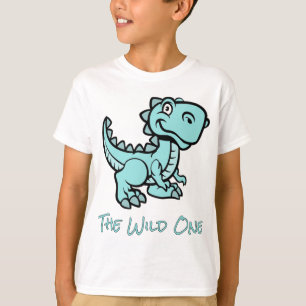Aquamarin T Rex Dinosaur Kontur Name T-Shirt