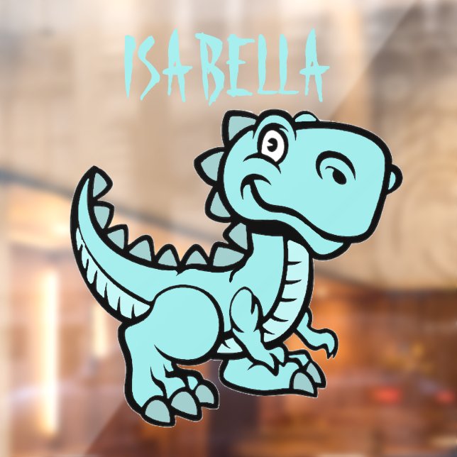 Aquamarin T Rex Dinosaurier Fensteraufkleber (Blatt 2)