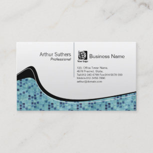 Aquamarin Tiles Wave Muster Business Card Visitenkarte