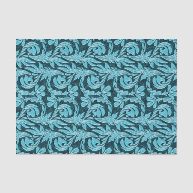 Aquamarin-TISSUE-WASSERPAPIER Seidenpapier (Vorderseite)