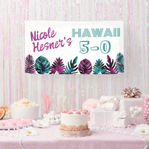Aquamarin, Tropical Berry Pink Hawaii 5-0 50. Banner
