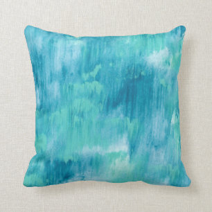 Aquamarin Türkis Abstrakt Kissen