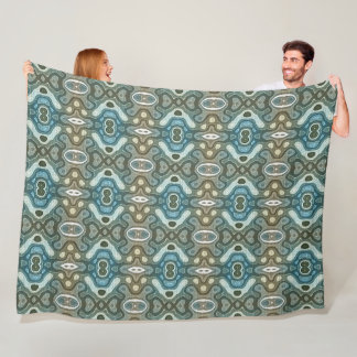 Aquamarin Türkis Blau Grau Braun Angesagte Bohemis Fleecedecke