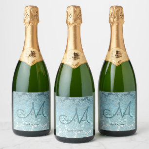 Aquamarin Türkis Elegant Wedding Empfang Monogram