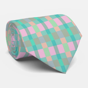 Aquamarin Türkis Grün Blau Rosa Muster Neck Tie Krawatte