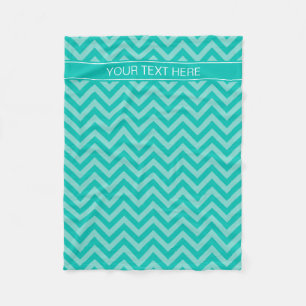 Aquamarin Türkis LG Zickzack Aquamariner Name Mono Fleecedecke