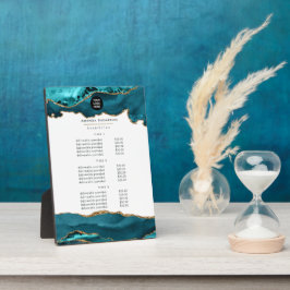 Aquamarin - Türkis und Gold Agate Business Fotoplatte