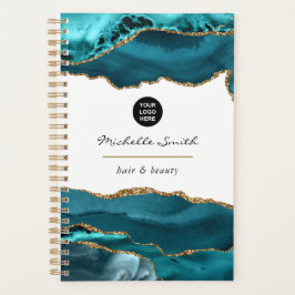 Aquamarin - Türkis und Gold Agate Business Planner Planer