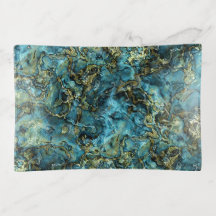 Aquamarin türkisfarbene Imitate Gold Mineralien Mu