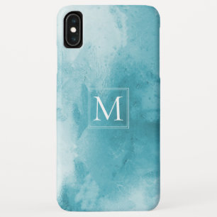 Aquamarin türkisfarbener Marmor   Monogramm Case-Mate iPhone Hülle