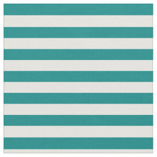 Aquamarin u. Weiß Striped Stoff