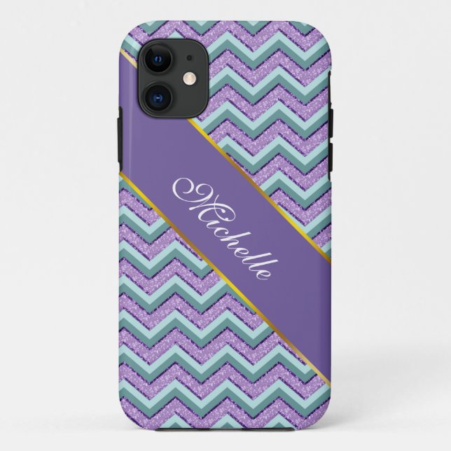 Aquamarin und Amethyst ZigZag Case-Mate iPhone Hülle (Rückseite)