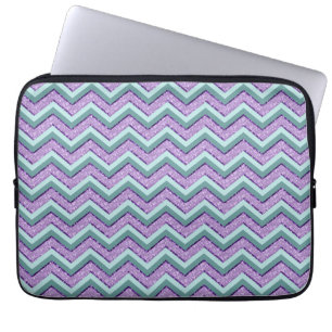 Aquamarin und Amethyst ZigZag Laptopschutzhülle