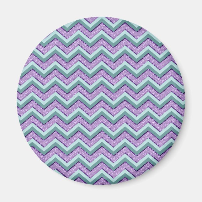 Aquamarin und Amethyst ZigZag Magnet (Vorne)