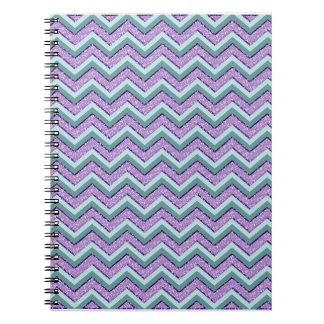 Aquamarin und Amethyst ZigZag Notizblock (Vorderseite)