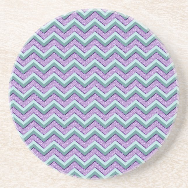 Aquamarin und Amethyst ZigZag Untersetzer (Vorne)
