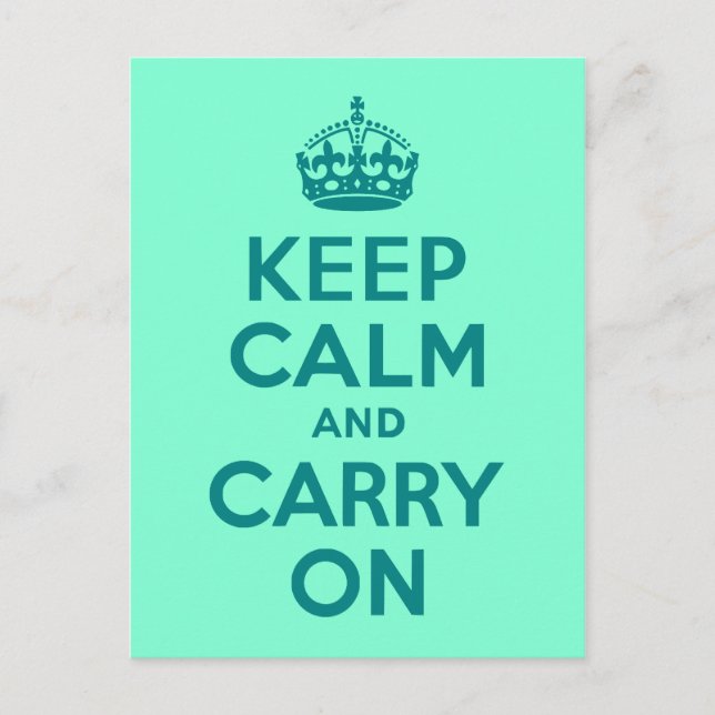 Aquamarin und Aquamarine Ruhe bewahren und weiter  Postkarte (Vorderseite)