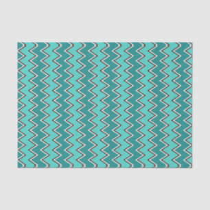 Aquamarin und braun Zickzack Seidenpapier