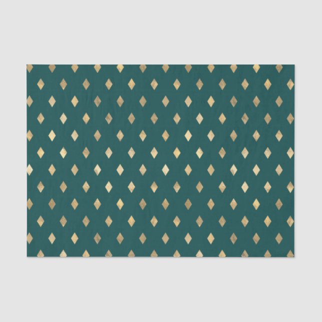Aquamarin- und GoldDiamond Seidenpapier (Vorderseite)