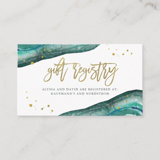 Aquamarin- und Goldgeode | Beiheft Begleitkarte (Vorderseite)