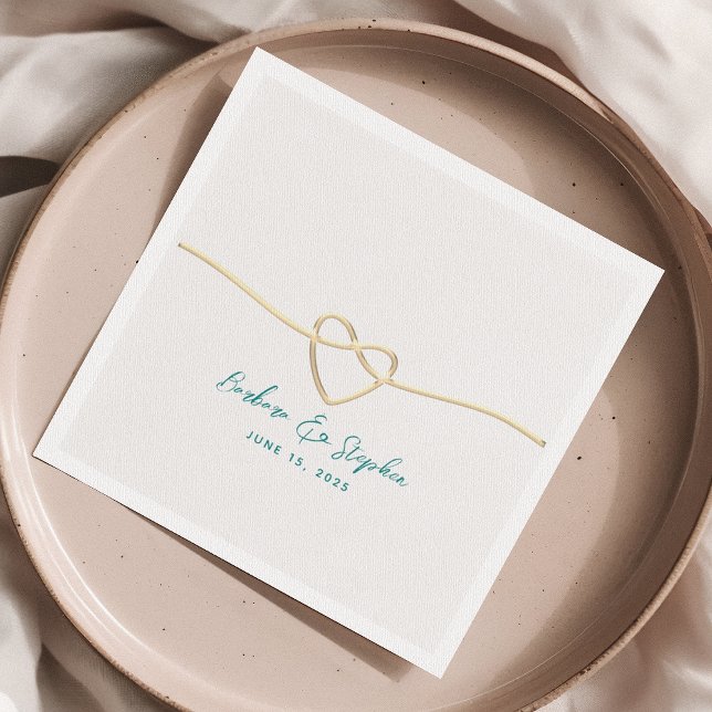 Aquamarin- und Goldhochzeit Serviette (Von Creator hochgeladen)