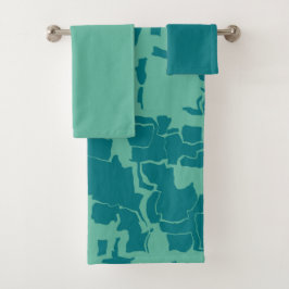 Aquamarin und grün badhandtuch set