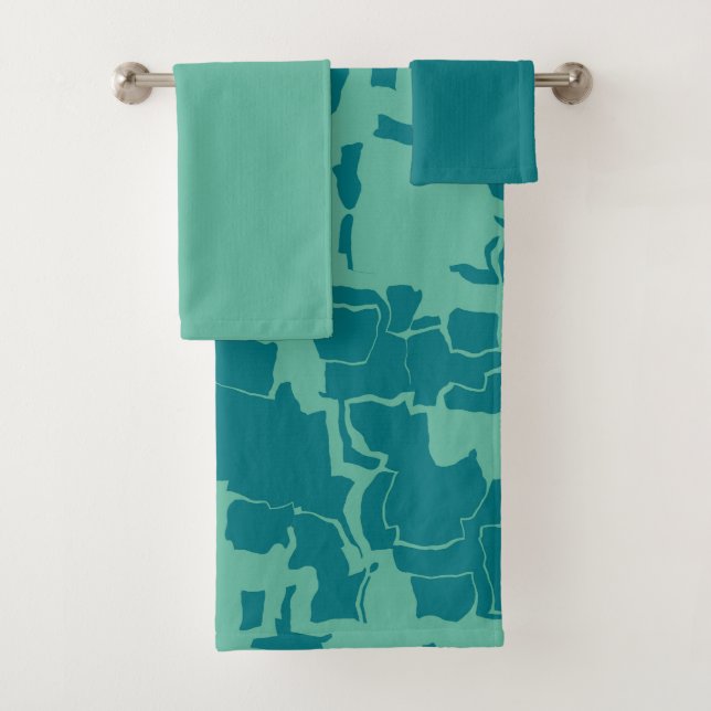 Aquamarin und grün badhandtuch set (Insitu)