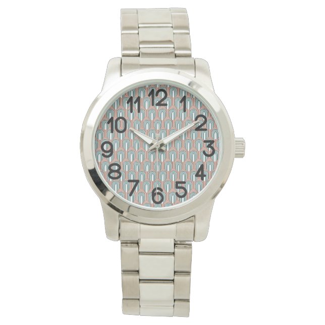 Aquamarin und Kupfer Armbanduhr (Vorderseite)
