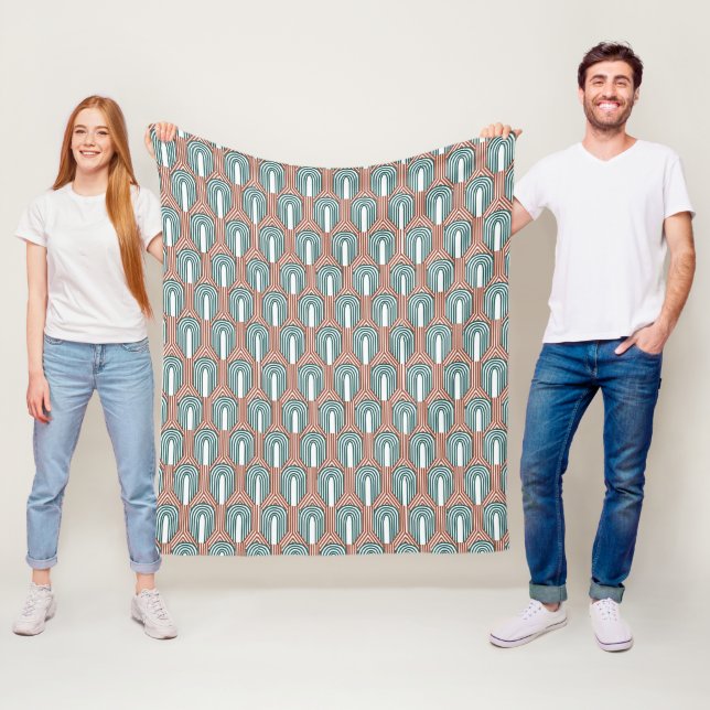Aquamarin und Kupfer Fleecedecke (Beispiel)