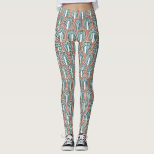 Aquamarin und Kupfer Leggings