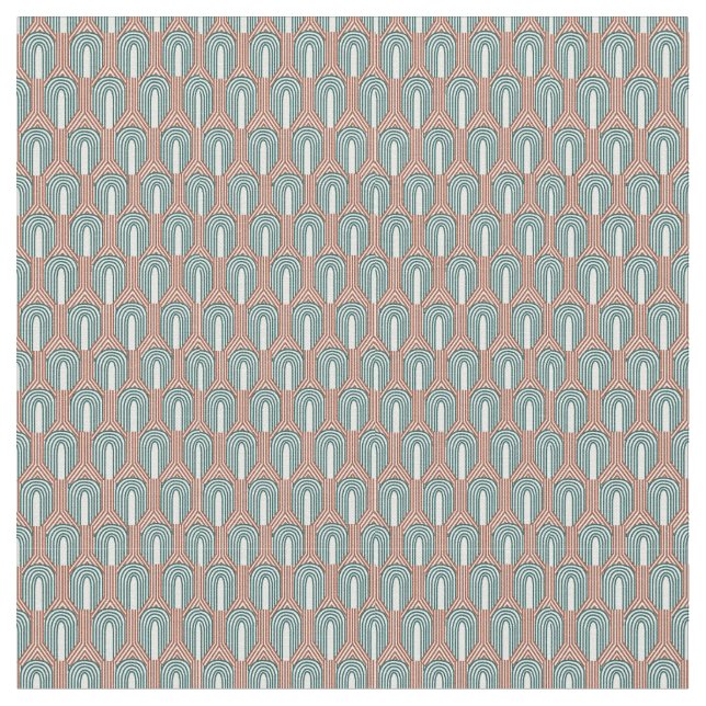 Aquamarin und Kupfer Stoff (Nahaufnahme)