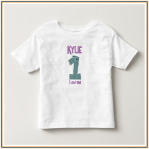 Aquamarin und Lila, ich bin eins Kleinkind T-shirt