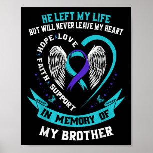Aquamarin und Lila in Erinnerung an meinen Bruder Poster