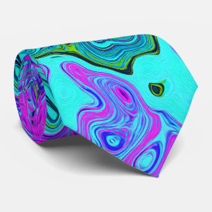 Aquamarin und Magenta Cooler Retro-Flüssigkeitswir Krawatte