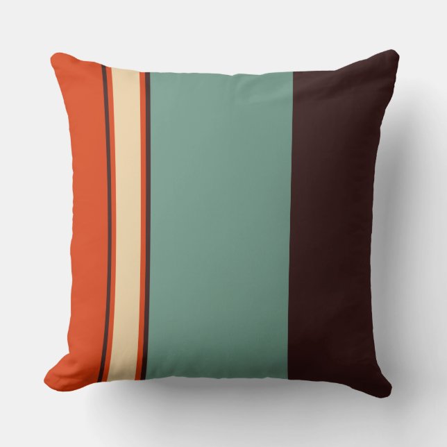 Aquamarin und Orange Kissen (Vorderseite)