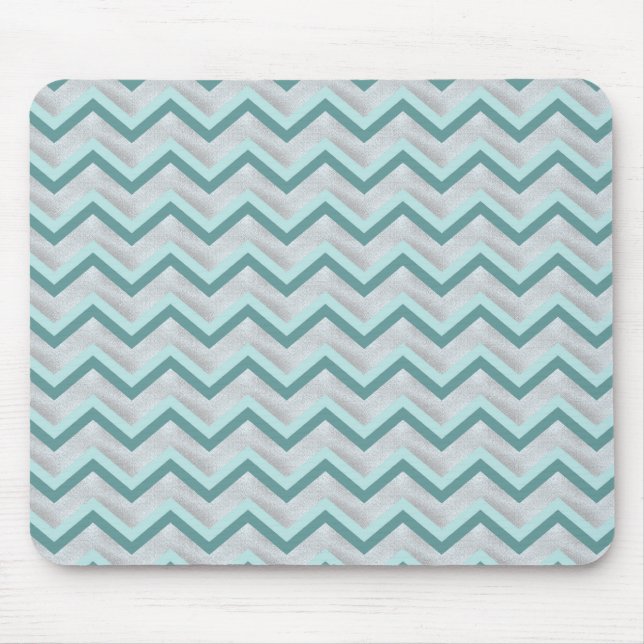 Aquamarin und Perlen ZigZag Mousepad (Vorne)