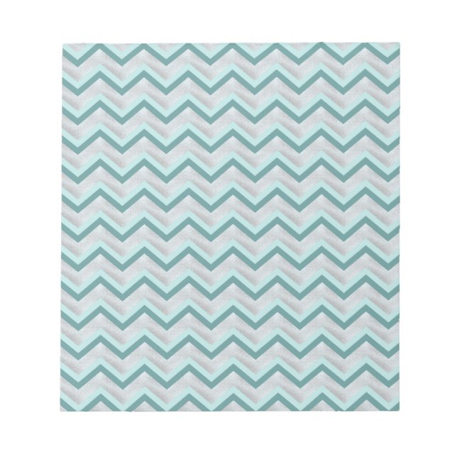 Aquamarin und Perlen ZigZag Notizblock (Vorderseite)