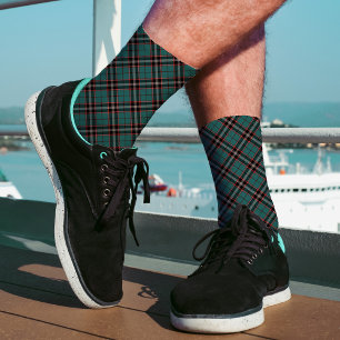 Aquamarin und rot Kariert, fein geschmücktes Muste Socken