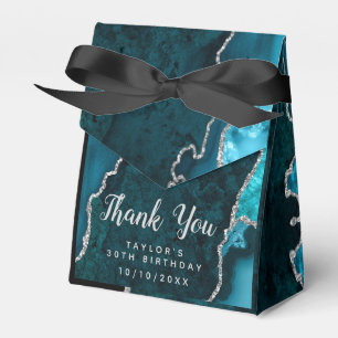 Aquamarin und Silver Agate Geburtstag Vielen Dank Geschenkschachtel