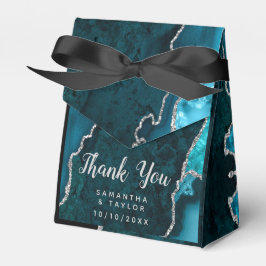 Aquamarin und Silver Agate Wedding Vielen Dank Geschenkschachtel