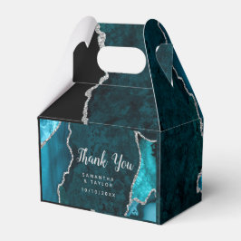 Aquamarin und Silver Agate Wedding Vielen Dank Geschenkschachtel