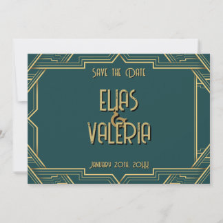 Aquamarin und Tuxedos Save the Date