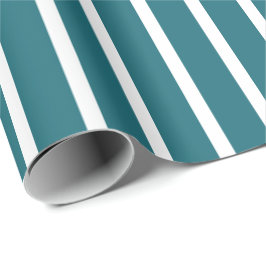 Aquamarin und Weiß Striped Geschenkpapier